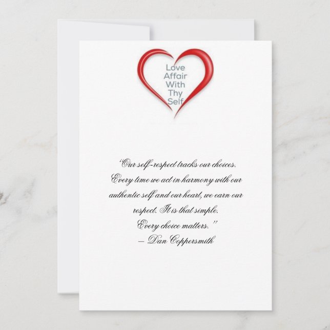 De Agradecimiento Tarjeta del amor propio (Anverso)