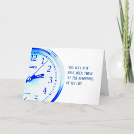 De Agradecimiento Tarjeta del día del padre-padrastro - Reloj azul