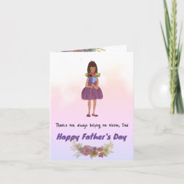 De Agradecimiento Tarjeta del Día del Padre para niña con ramo