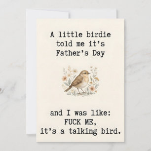 De Agradecimiento Tarjeta divertida del Día del Padre con un pájaro 