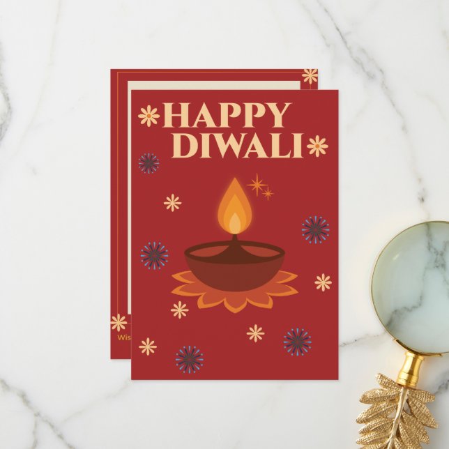 De Agradecimiento Tarjeta Diwali personalizada (Anverso/Reverso In Situ)