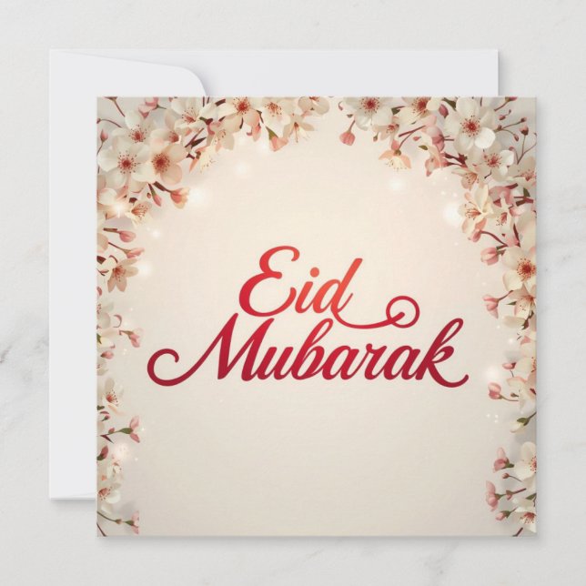 De Agradecimiento Tarjeta Eid mubarak para Eid Fitr (Anverso)
