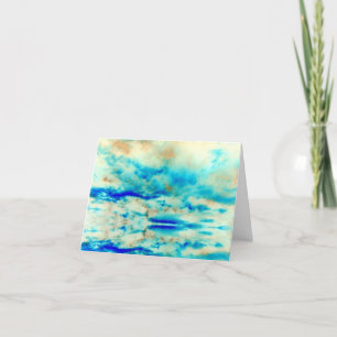De Agradecimiento Tarjeta en blanco doblado crema y azul abstracta