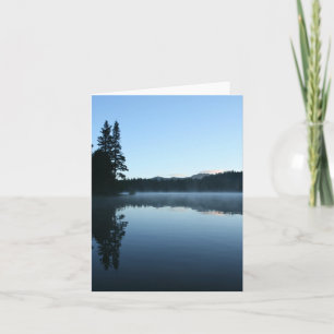 De Agradecimiento Tarjeta en blanco, lago mountain, niebla, salida
