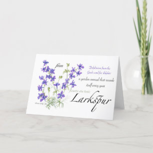 De Agradecimiento Tarjeta en blanco Larkspur