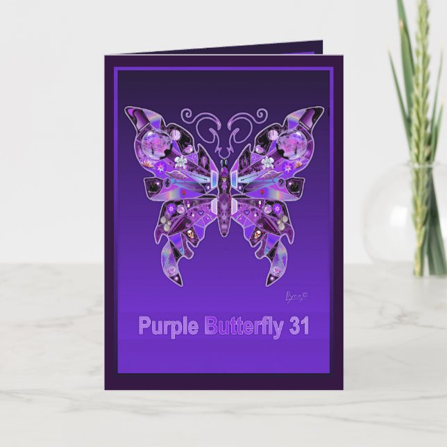 De Agradecimiento Tarjeta en blanco Purple Butterfly 31 (Anverso)