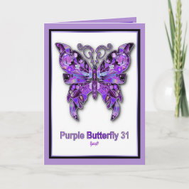 De Agradecimiento Tarjeta en blanco Purple Butterfly 31