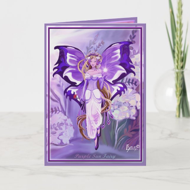 De Agradecimiento Tarjeta en blanco Purple Sun Fairy (Anverso)