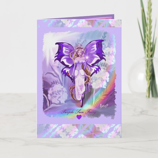 De Agradecimiento Tarjeta en blanco Purple Sun Fairy (Anverso)