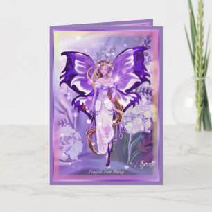 De Agradecimiento Tarjeta en blanco Purple Sun Fairy