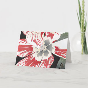 De Agradecimiento Tarjeta en blanco y tulipán rojo