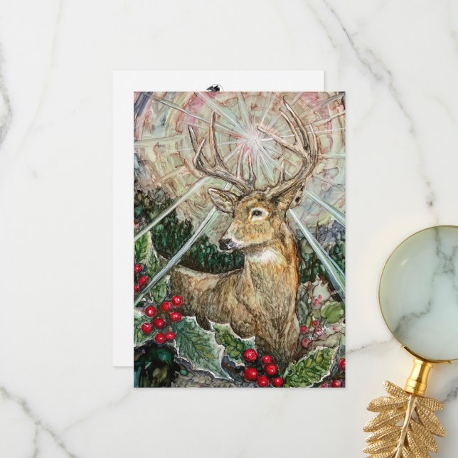 De Agradecimiento Tarjeta "Estrella Navidad" (Anverso/Reverso In Situ)