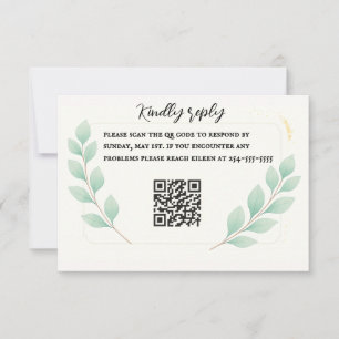 De Agradecimiento Tarjeta Eucalyptus Embrace QR RSVP