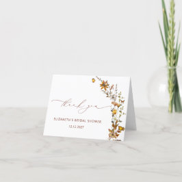 De Agradecimiento Tarjeta Fall Floral Bridal Shower