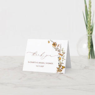 De Agradecimiento Tarjeta Fall Floral Bridal Shower