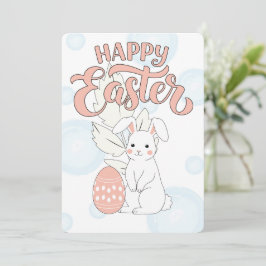 De Agradecimiento Tarjeta Feliz Pascua | Conejito y Huevo Pastel Cut