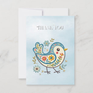 De Agradecimiento Tarjeta Floral Blue Bird