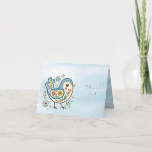 De Agradecimiento Tarjeta Floral Blue Bird