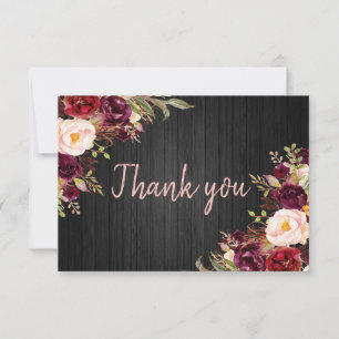 De Agradecimiento Tarjeta Floral Burgundy Peony Gracias