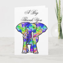 Tarjeta Floral Elephant Gracias