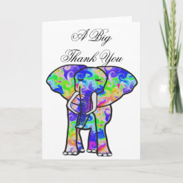 De Agradecimiento Tarjeta Floral Elephant Gracias