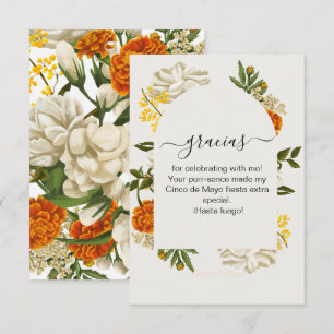 De Agradecimiento Tarjeta floral mexicana gracias