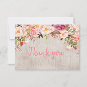 De Agradecimiento Tarjeta Floral Rubor Pink Peony Gracias