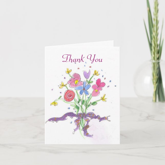 De Agradecimiento Tarjeta Flower Bouquet (Anverso)