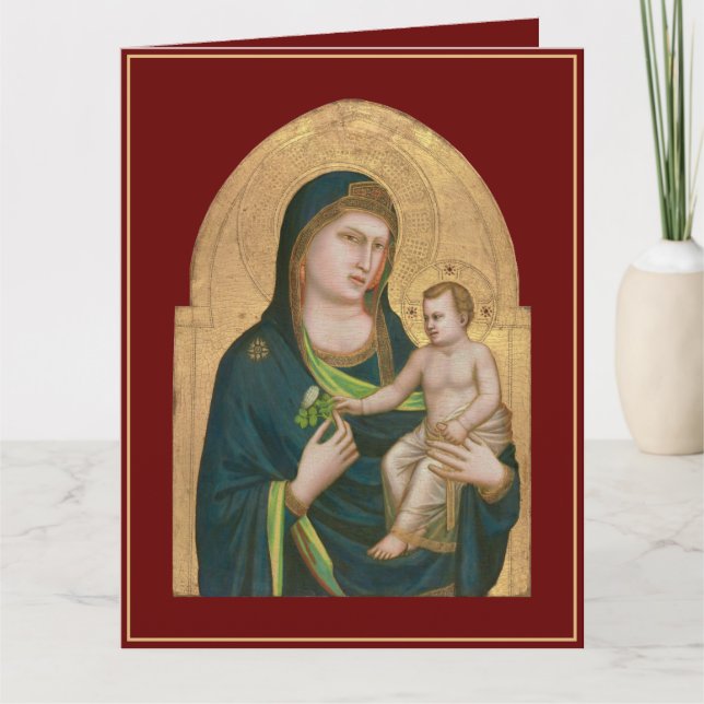 DE AGRADECIMIENTO TARJETA FOLDED : MADONNA & CHILD : GIOTTO : 1337 (Anverso)