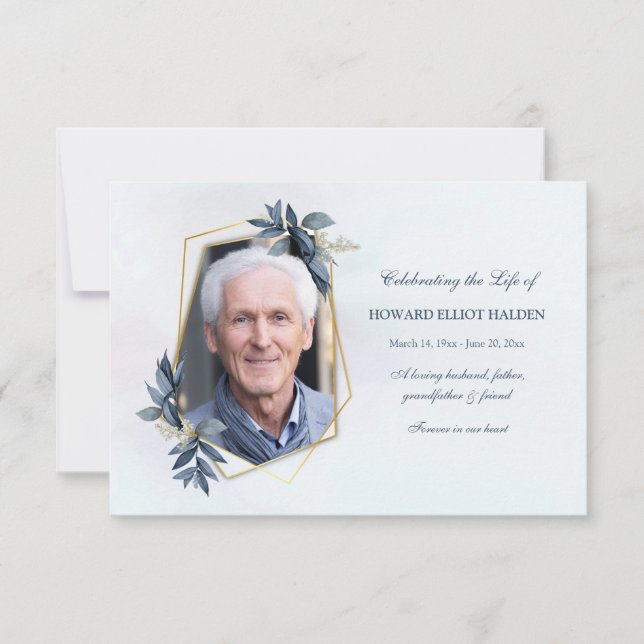 De Agradecimiento Tarjeta fotográfica Elegante Leaf Memorial (Anverso)