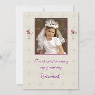 De Agradecimiento Tarjeta fotográfica religiosa Cream Lace