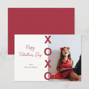 De Agradecimiento Tarjeta fotográfica San Valentín Rojo XOXO