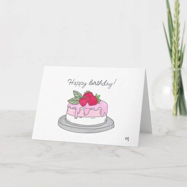 De Agradecimiento Tarjeta Happy Birday Cake 5 (Anverso)