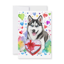 Tarjeta Husky Candy Heart