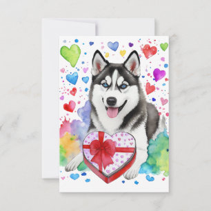 De Agradecimiento Tarjeta Husky Candy Heart