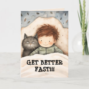De Agradecimiento TARJETA KID n CAT GET WELL