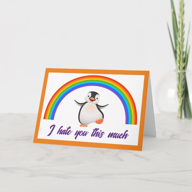 De Agradecimiento Tarjeta media - te odio tanto - 4x5.5 (Anverso)