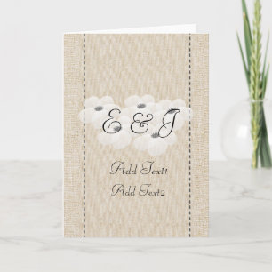 De Agradecimiento Tarjeta Monogramada Cute Rustic White Anemone Blos