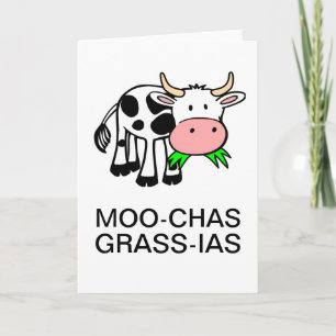 De Agradecimiento Tarjeta Moo-chas Grass-ias (muchas gracias)