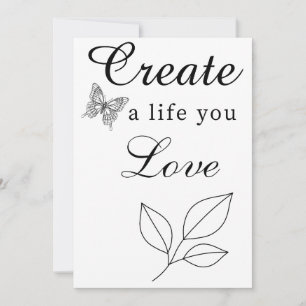De Agradecimiento Tarjeta Motivacional Crea una Vida que Amas