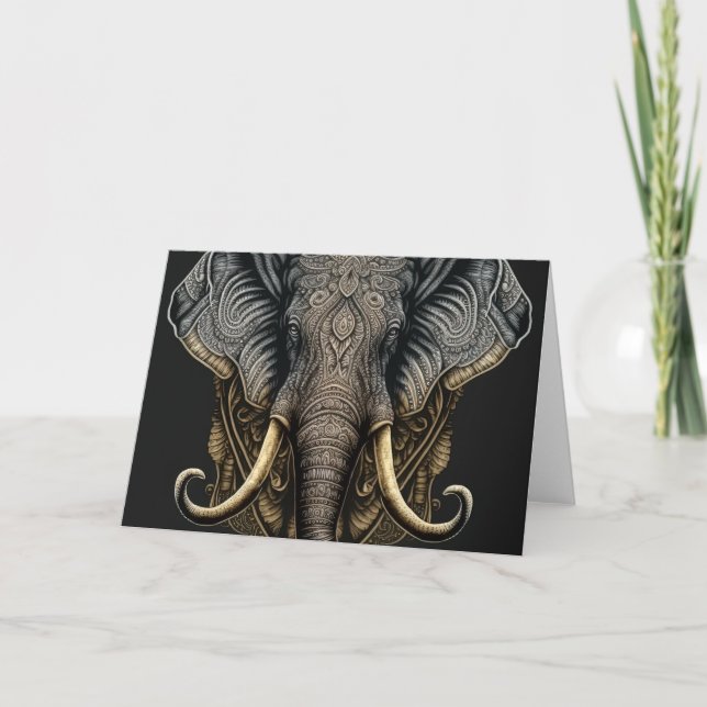 De Agradecimiento Tarjeta Mystical Watercolor Elephant (Anverso)