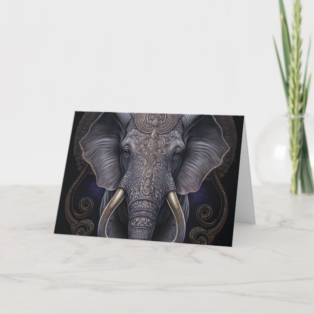 De Agradecimiento Tarjeta Mystical Watercolor Elephant (Anverso)
