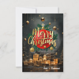 De Agradecimiento Tarjeta navideña Merry