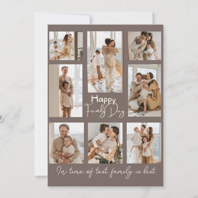 De Agradecimiento Tarjeta navideña multifoto marrón para el día del  (Anverso)
