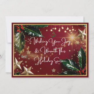De Agradecimiento Tarjeta Navideña "Wishing You Joy & Warmth"