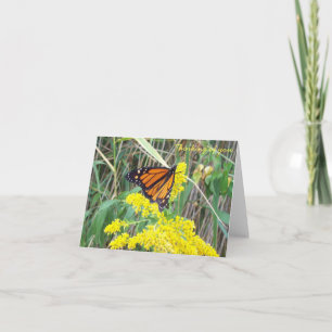 De Agradecimiento Tarjeta "Pensando en ti" - flores con mariposa