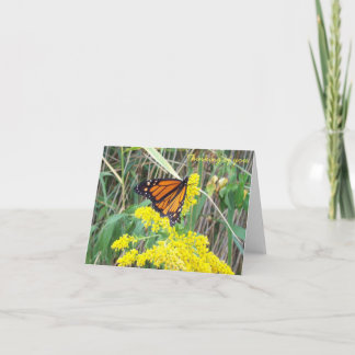 De Agradecimiento Tarjeta "Pensando en ti" - flores con mariposa