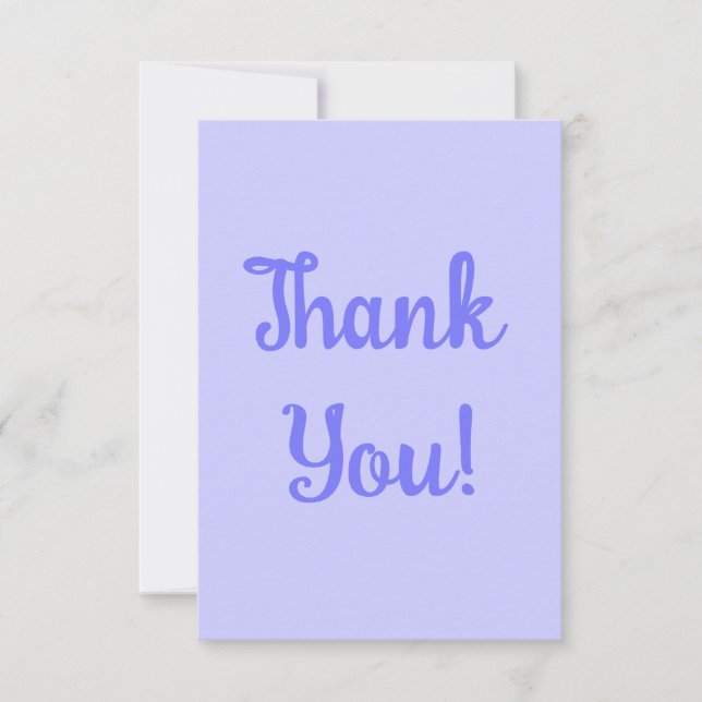 De Agradecimiento Tarjeta Periwinkle Purple Solid Gracias (Anverso)