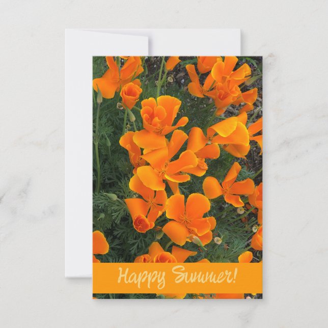 De Agradecimiento Tarjeta personalizable con flores Naranjas (Anverso)