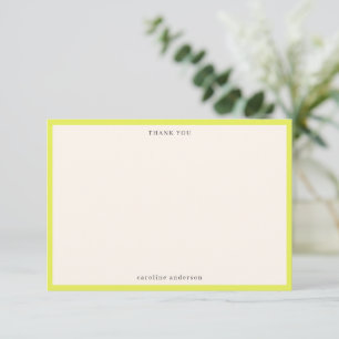 De Agradecimiento Tarjeta Personalizada con Borde Amarillo Chartreus